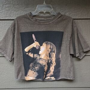 UO Taylor Swift Red Taylor's Version Brown Crop T-shirt Medium Oversized